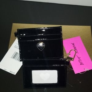 Betsy Johnson I.d. card holder gloss black.